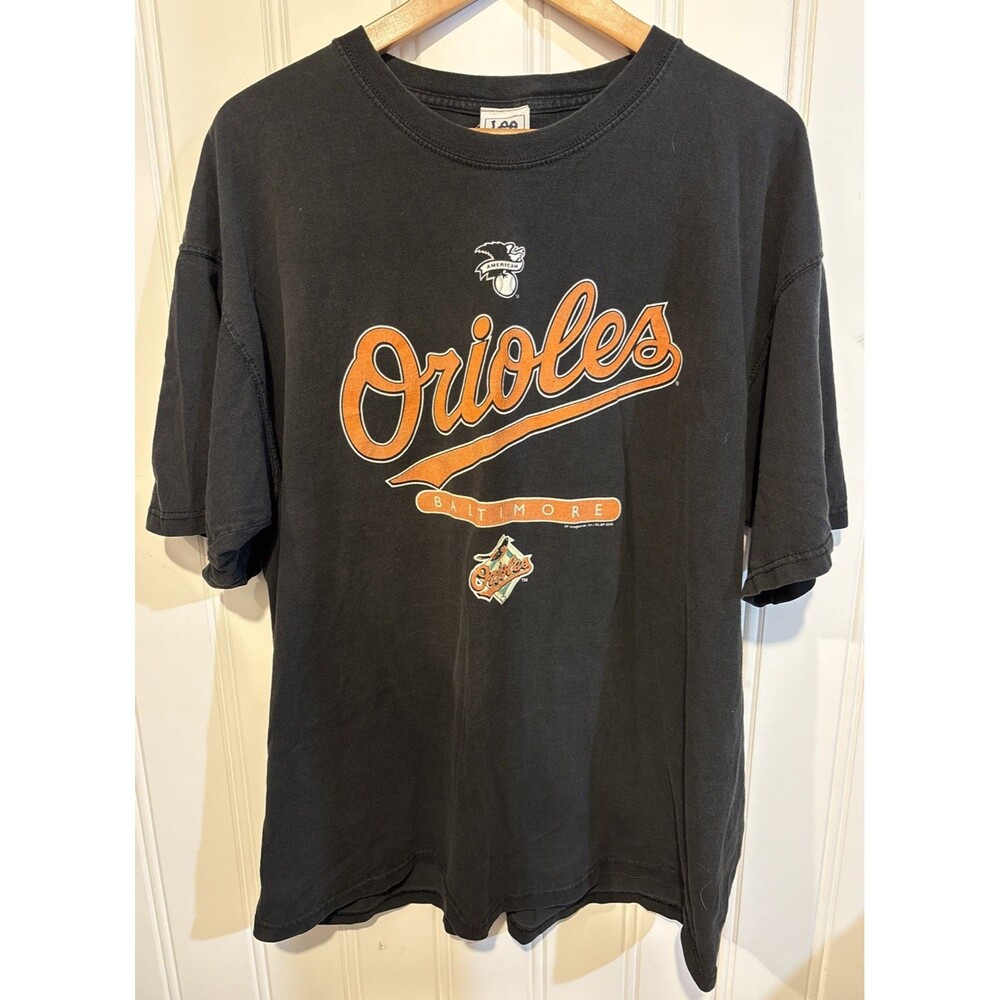 Vintage Black Baltimore Orioles T-Shirt Men 2XL XXL  Lee Sport Baseball